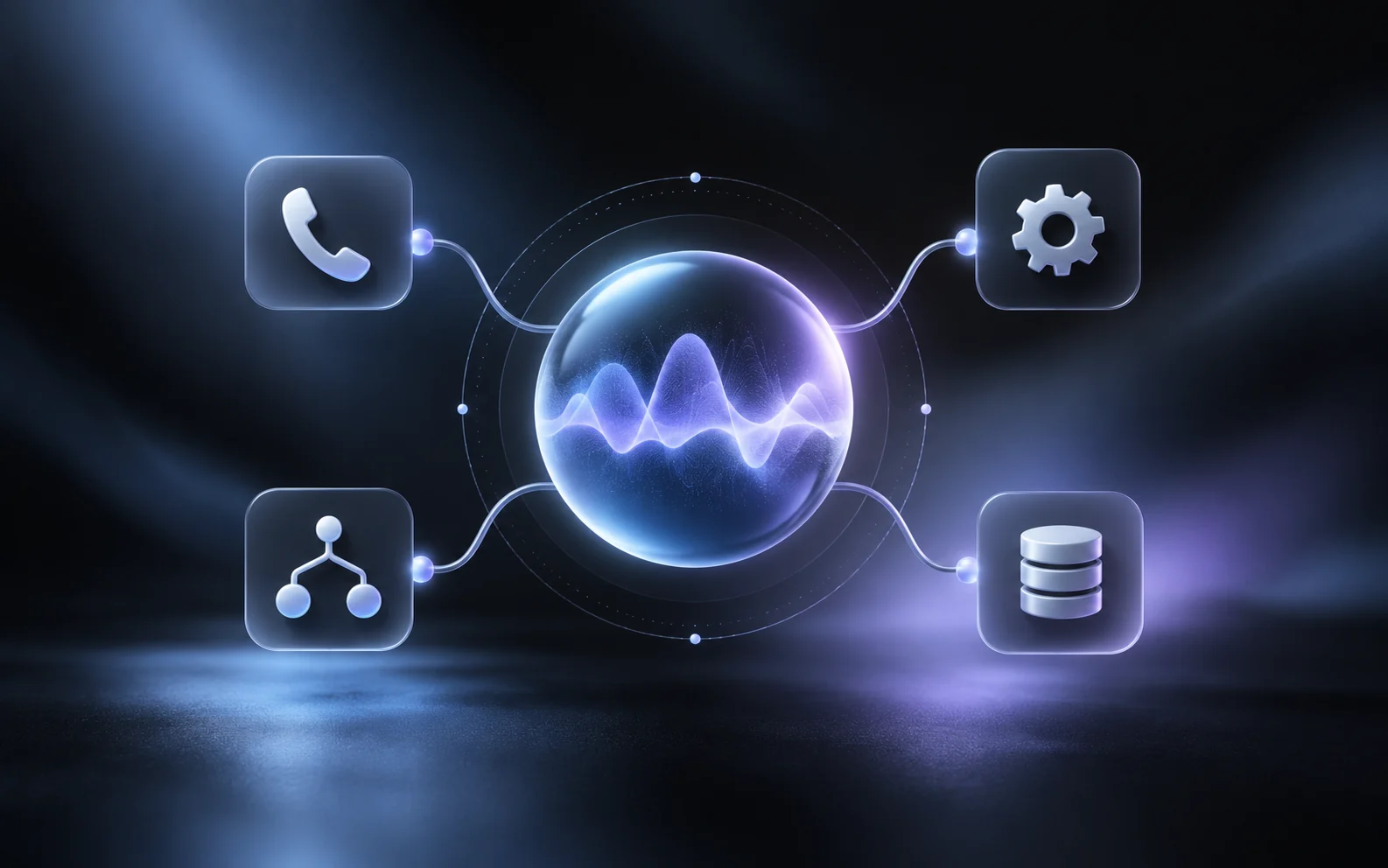 Abstract voice agent architecture with phone connection, tools, fallback and operations.